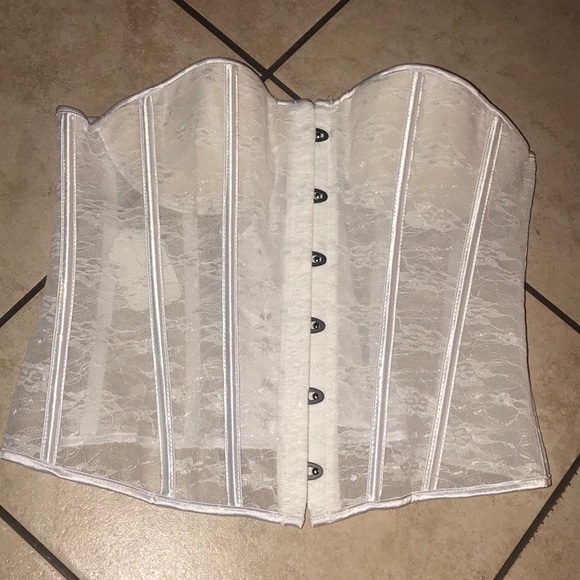 Other - Women’s sheer white corset Large Other - Women’s sheer white corset Large